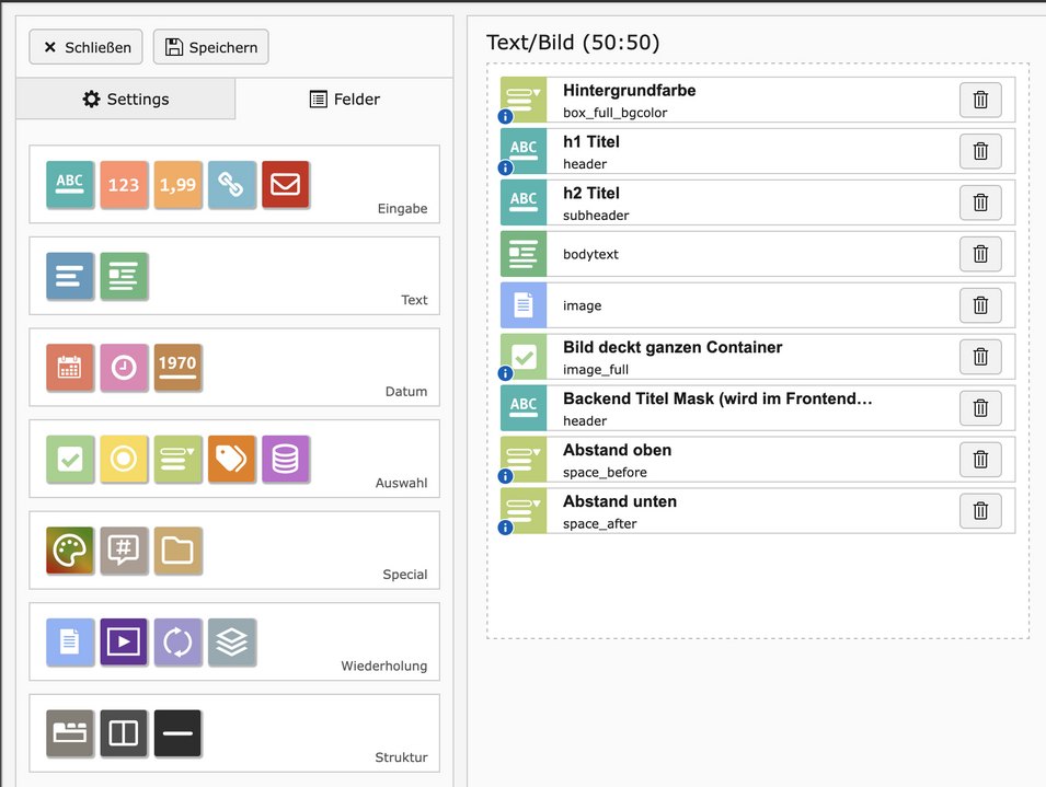 Screenshot einer Benutzeroberfläche mit verschiedenen Eingabefeldern, Einstellungen und Symbolen für Datenverwaltung und -organisation.
